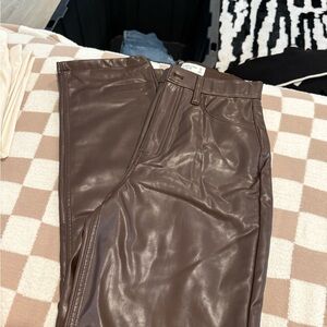 Abercrombie & Fitch Chocolate Faux Leather Pants